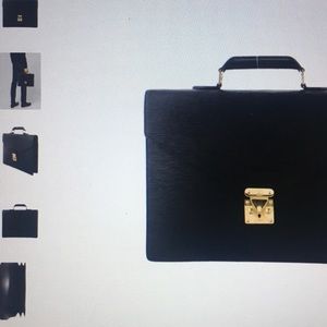 Louis Vuitton Black Serviette Ambassador Briefcase